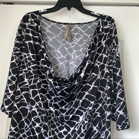 PENNINGTONS plus size 1X Drape Neck Blouse office wear wedding - Picture 2 of 8